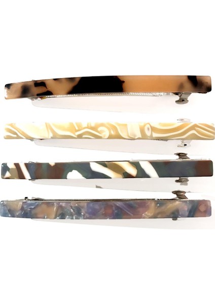 Düz Bar Asetat Toka Seti 4'lü Paket