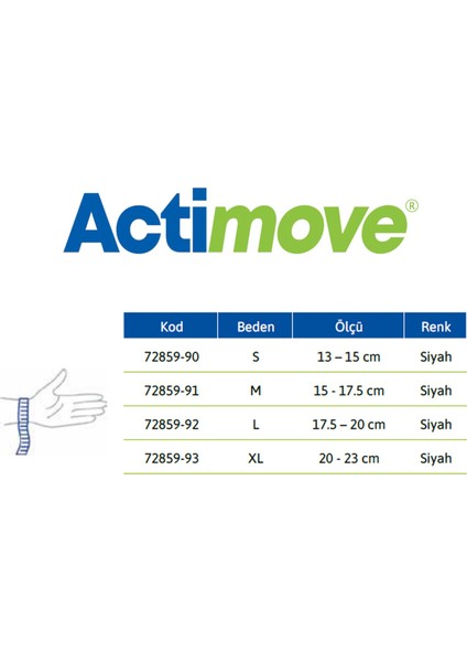 Actimove Gauntlet El Bileği & Başparmak Sabitleyici Siyah Renk modelleri
