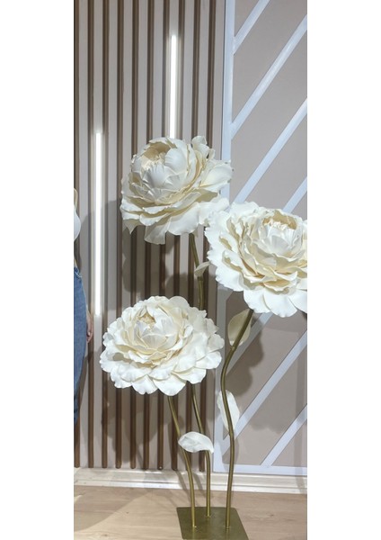 3'lü Dev Şakayık Çiçeği- Eva Çiçeği- 2 Metre Boyunda Dev Yapay Çiçek
