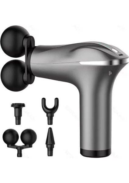 Masaj Tabancası Darbeli Titreşimli Sporcu Için Şarjlı Kas Egzersiz Aleti 4 Başlıklı