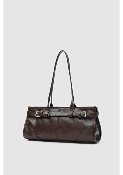 Enyola Acı Kahve Vintage Baget Çanta