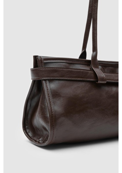 Enyola Acı Kahve Vintage Baget Çanta