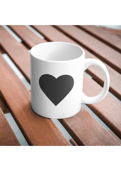 Kahverengi ve Siyah Kalp Sevgililer Günü Baskı Kupa Bardak modelleri