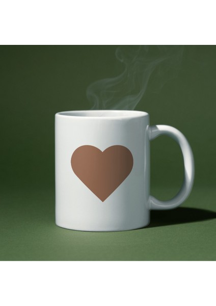 Kahverengi ve Siyah Kalp Sevgililer Günü Baskı Kupa Bardak indirimleri