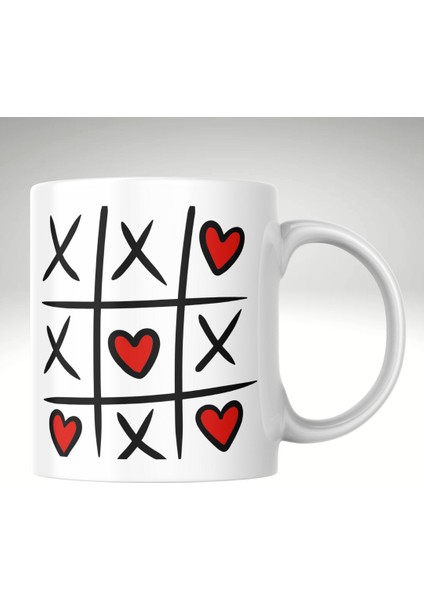 Xox Aşk Oyunu Sevgililer Günü Baskı Kupa Bardak