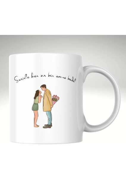 Seninle Her An Bir Ömre Bedel Sevgililer Günü Baskı Kupa Bardak