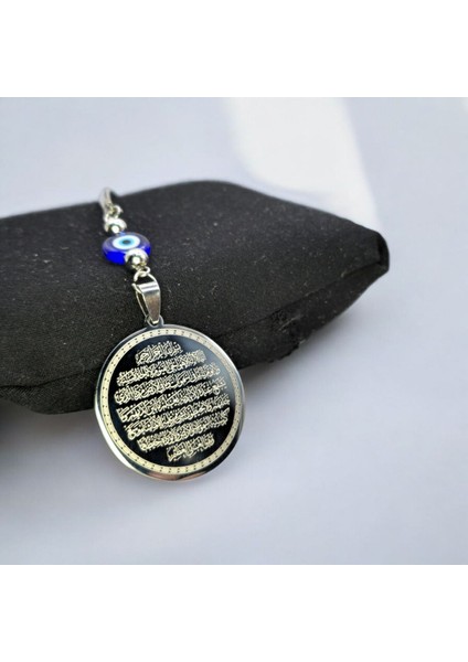 Çelik Çift Taraflı Nazar Ayeti Ayetel Kürsi Araba Dikiz Ayna Süsü, Nazar Boncuklu Araba Hediyesi fırsatları