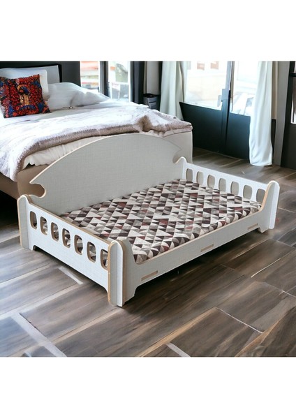 Taht Kedi Köpek Yatağı Ergonomik 40x70 cm Çam Renk ,Yıkanabilir Duck Kumaş Minderi ile Beraber