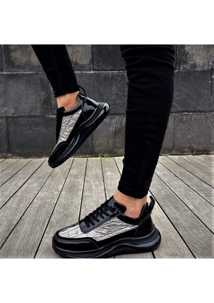 1074 Füme Paraşüt Hakiki Deri Erkek Sneakers