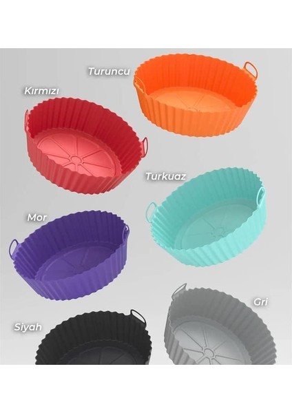 Yüksek Kallite Büyük Boy Xl Airfryer Silikon Pişirme Kabı Bpa Içermez Airfryer Silikon Pişirme Kağıdı, Yapışmaz Kolay Temizlenir, Air Fryer Kalıbı