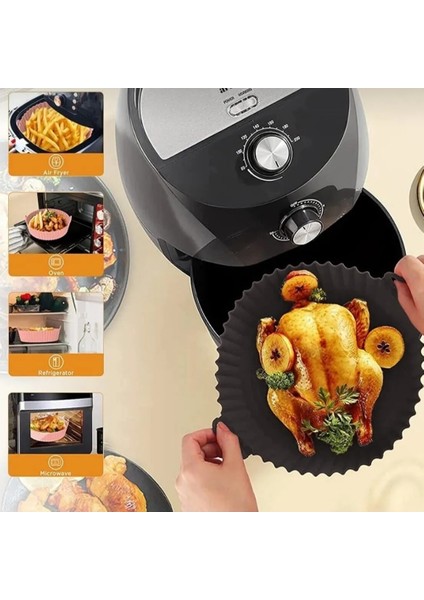 Yüksek Kallite Büyük Boy Xl Airfryer Silikon Pişirme Kabı Bpa Içermez Airfryer Silikon Pişirme Kağıdı, Yapışmaz Kolay Temizlenir, Air Fryer Kalıbı