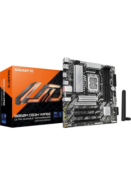 B860M DS3H WIFI6E 9066MHZ (Oc) DDR5 M.2 1851P Matx Anakart