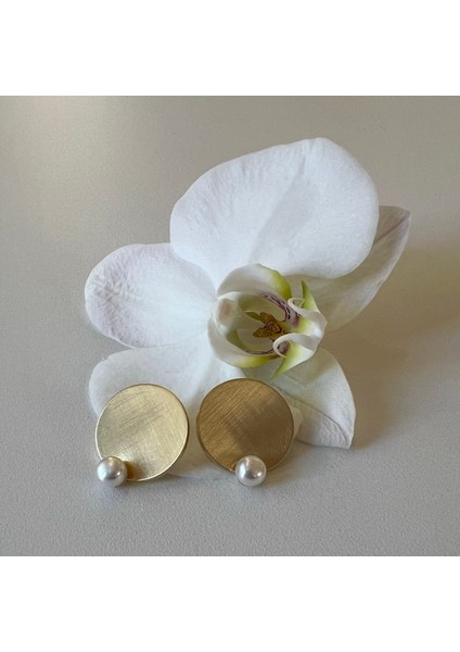 Orchid - İnci Detaylı Küpe - Altın Renk