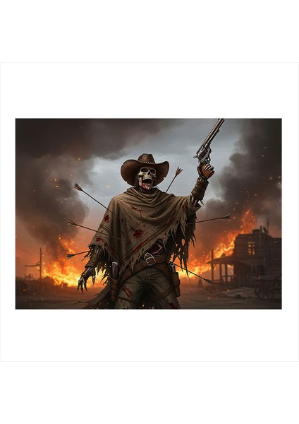 Vahşi Batı Kovboyu Art Mdf Poster