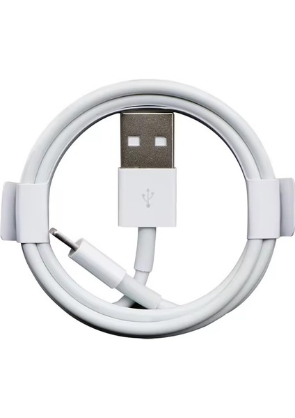 USB-A Lightning Şarj Kablosu 1M Beyaz