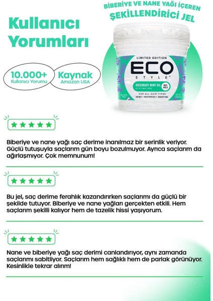 Style Biberiye ve Nane Yağı Maksimum Tutuş Şekillendirici 236ML Rosemary Mint Oil Styling Gel
