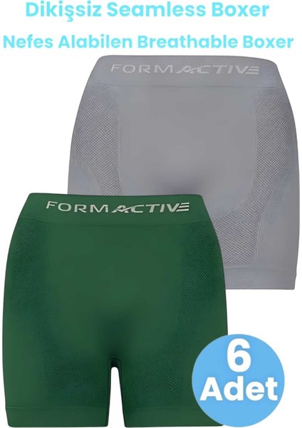 Erkek Dikişsiz/seamless Nefes Alabilen Boxer 6 Adet