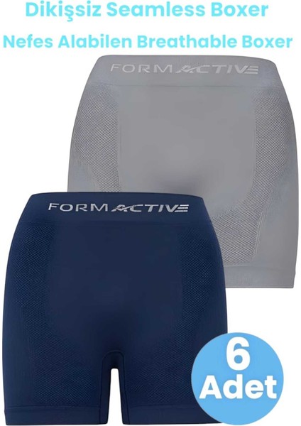 Erkek Dikişsiz/seamless Nefes Alabilen Boxer 6 Adet