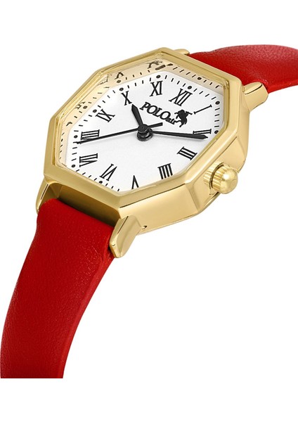 Geometrik Kasa Deri Kordon Kadın Kol Saati Zirkon Taşlı 5 Taş Bileklik Kırmızı-Gold PL-1483B9 fiyatları