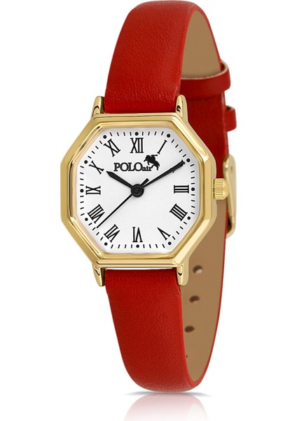 Geometrik Kasa Deri Kordon Kadın Kol Saati Zirkon Taşlı 5 Taş Bileklik Kırmızı-Gold PL-1483B9 indirimleri