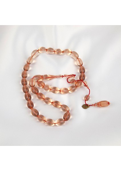 Zar Kehribar Beyzi Kesim 8X11.5MM Tesbih - Şeffaf