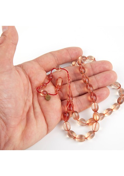 Zar Kehribar Beyzi Kesim 8X11.5MM Tesbih - Şeffaf indirimleri