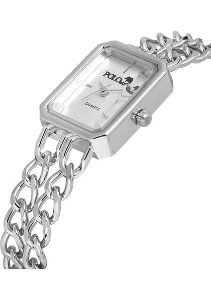 Vintage Zincir Kordon Kadın Kol Saati Zirkon Taşlı Renkli Bileklik Kombin Gümüş PL-1503B2 fiyatları