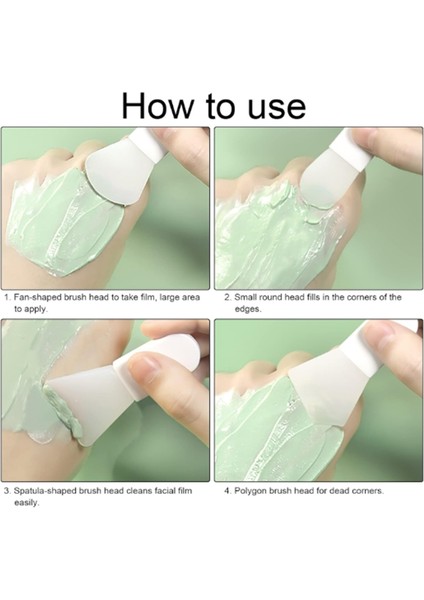 4 Adet Mini Spatula Maske Fırçası- Kolay Sürülebilir ve Taşınabilir Aske Fırçaları