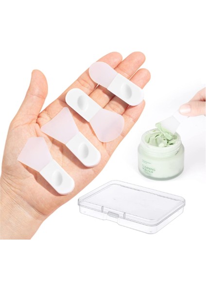 4 Adet Mini Spatula Maske Fırçası- Kolay Sürülebilir ve Taşınabilir Aske Fırçaları