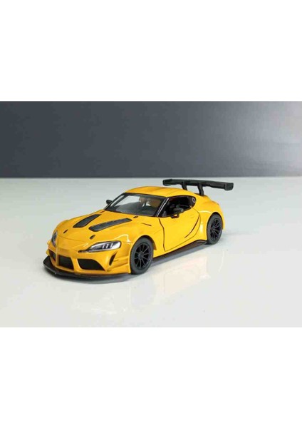 1:36 Ölçek Toyota gr Supra Racıng Consept// Çek-Bırak 12 cm Metal Araba Sarı fırsatları