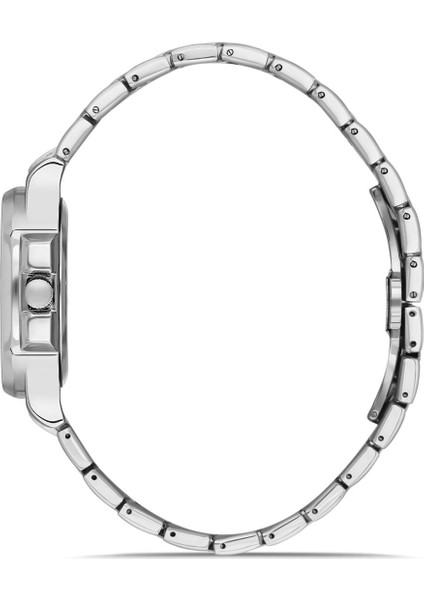 Çift Klips Takvimli Kare Kasa Erkek Kol Saati Gümüş Siyah Renk PL-0960E1X modelleri