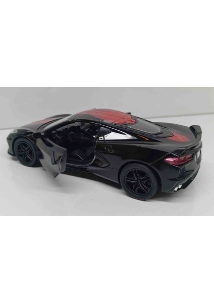 1:36 Ölçek 2021 Corvette Livery Edition Siyah// Çek-Bırak 12 cm Metal Araba modelleri