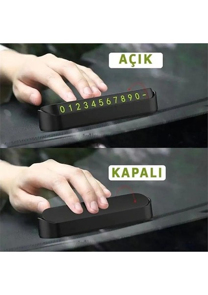 Araç İçi Park Telefon Numarası Fosforlu Numaratör Oto Cam Kartı