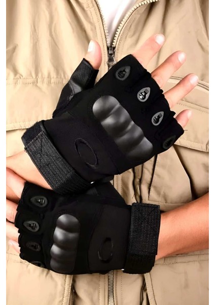 Kısa Parmak Korumalı Bisiklet Motorsiklet Eldiveni Sporcu Eldiveni