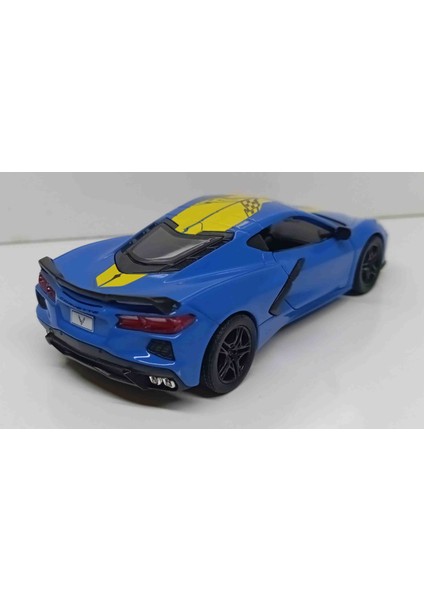 1:36 Ölçek 2021 Corvette Livery Edition//çek-Bırak 12 cm Metal Araba modelleri