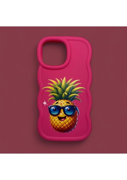 IPHONE 13 Pro Özel Ananas Baskılı Lüks Silikon Kılıf