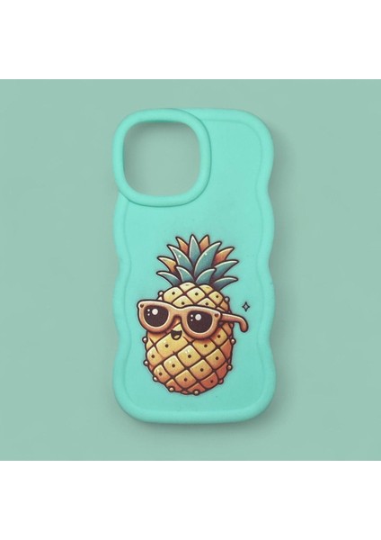 IPHONE 13 Pro Max Özel Ananas Baskılı Lüks Silikon Kılıf