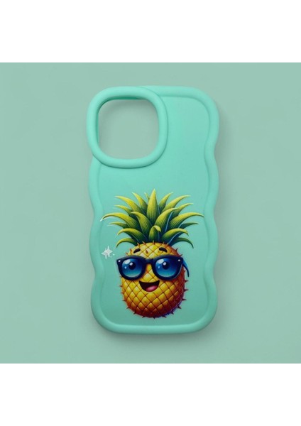 IPHONE 14 Pro Özel Ananas Baskılı Lüks Silikon Kılıf