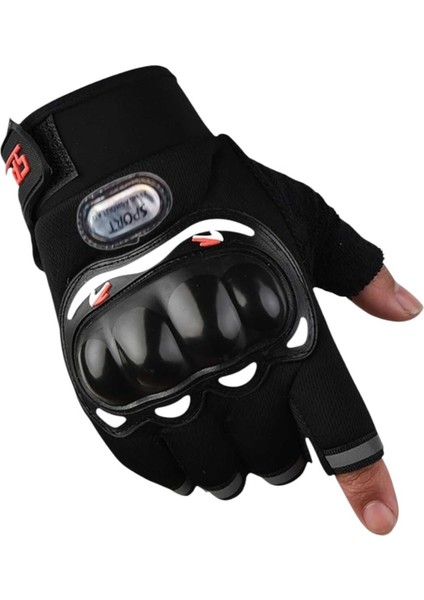 Korumalı Dokunmatik Ekran Kısa Parmak Kaymaz Motosiklet Eldiveni Bisiklet Eldiveni Outdoor Eldiven fırsatları