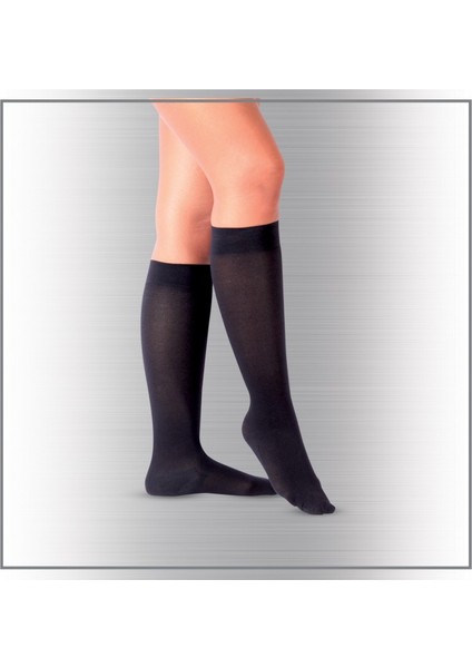 Diz Altı Burnu Kapalı Çorap Silikonlu Siyah No:6