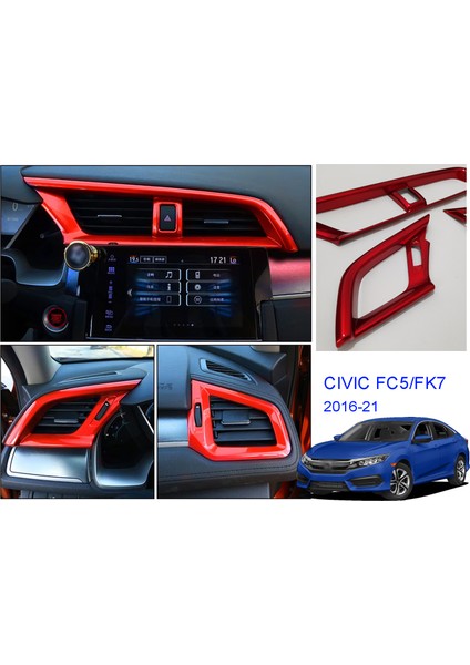 Civic Fk7 Iç Tirm Aksesuar(Kırmızı) - Civic Fk7 Tuning Aksesuar Modifiye fiyatları