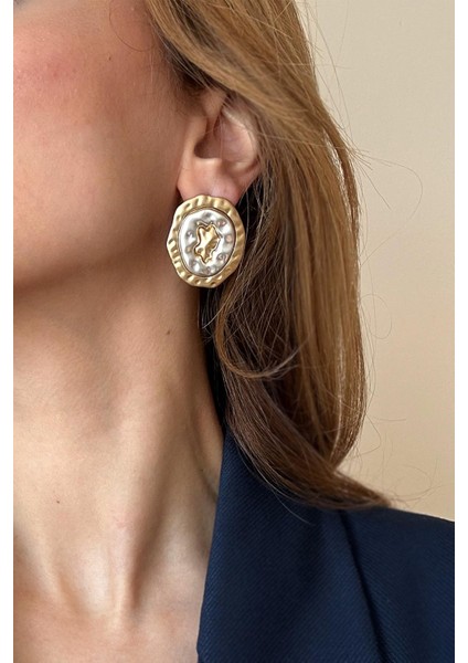 Altın ve Gümüş Detaylı Donut Küpe modelleri