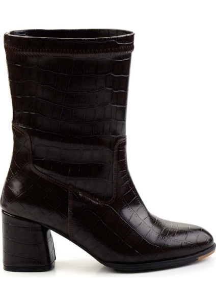 Kahve Kroko Kadın Bot & Bootie K02824707011