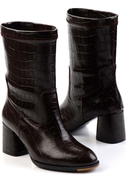 Kahve Kroko Kadın Bot & Bootie K02824707011 fiyatları