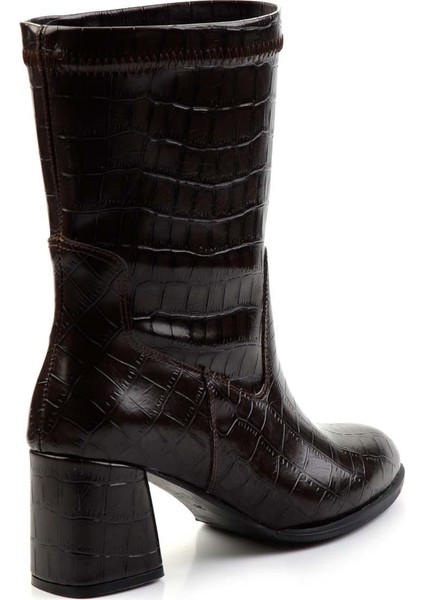 Kahve Kroko Kadın Bot & Bootie K02824707011 fırsatları