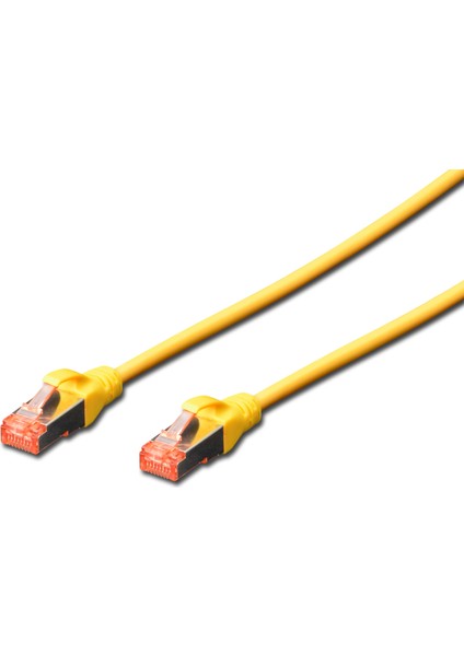 CAT 6 SFTP/PIMF (Pairs In Metal Foil) Patch Kablosu, 0,5 metre, LSZH, AWG 26, Sarı Renk