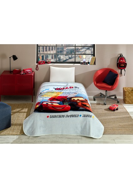 Cars Mcqueen Road Disney Lisanslı Tek Kişilik Çocuk Battaniyesi 155X215 cm