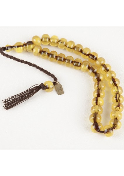 Sıkma Kehribar Fıçı Kesim Bilek Boy 11X8MM Tesbih -Omari