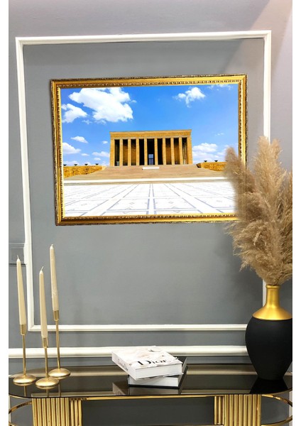 Dekoratif Modern Anıtkabir Desenli Çerçeveli Kumaş Baskı Tablo 50x70cm ATA15 fiyatları