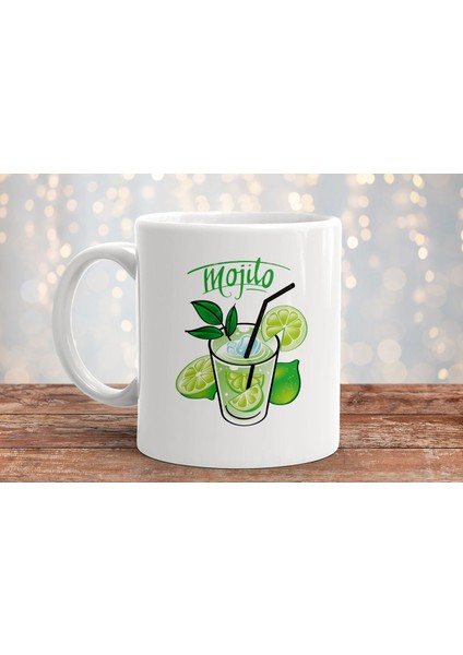 Mojito Kokteyl Baskılı Hediyelik Porselen Kupa Bardak
